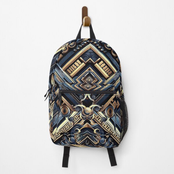 Item preview, Neo-Baroque Geometry – Gold & Blue Architectural Fantasy designed and sold by Arscorart.