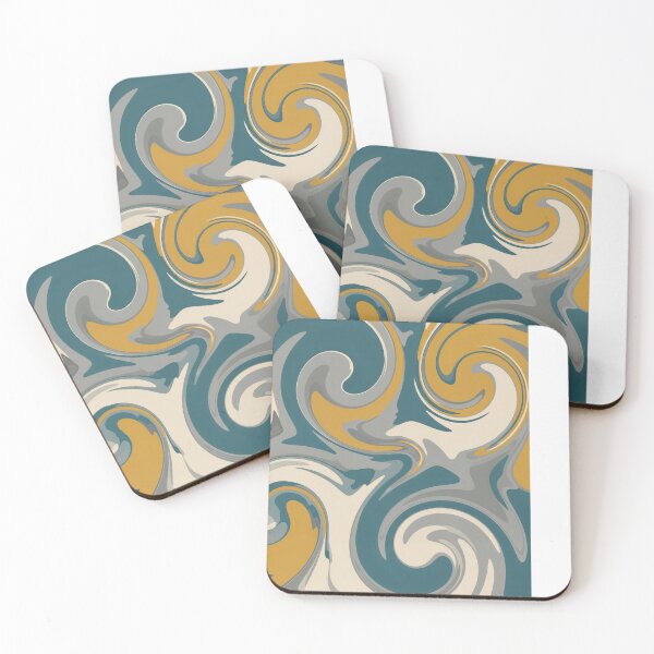 Item preview, Teal and Gold Liquid Swirl Pattern designed and sold by Owcomm.