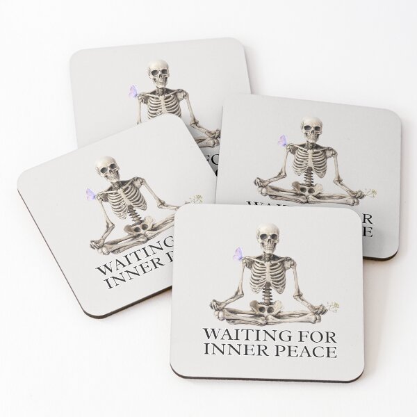 Item preview, Skeleton waiting for inner peace designed and sold by PinkDuckTees.