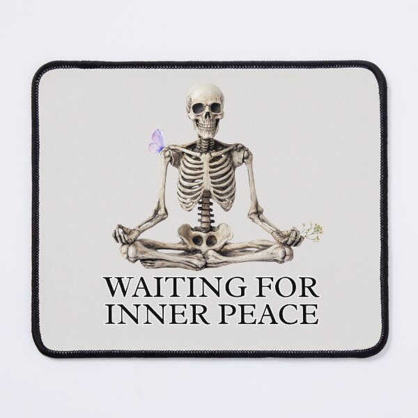 Item preview, Skeleton waiting for inner peace designed and sold by PinkDuckTees.