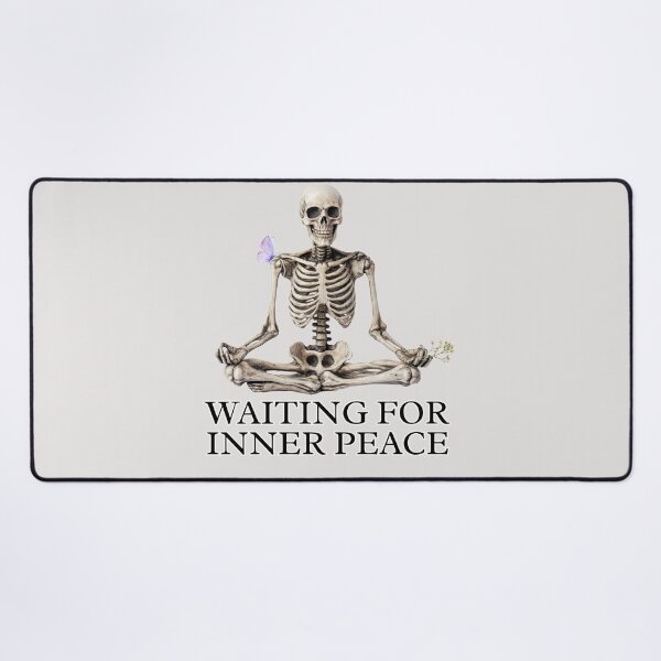 Item preview, Skeleton waiting for inner peace designed and sold by PinkDuckTees.