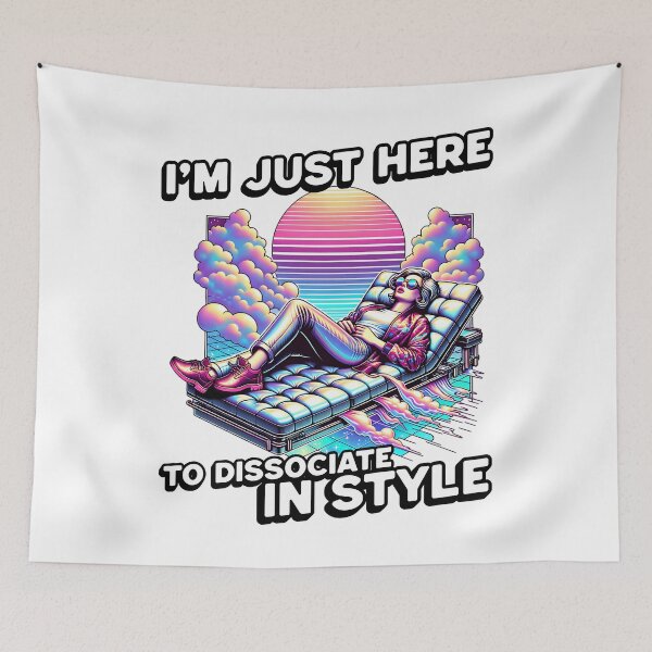 Item preview, I’m Just Here to Dissociate in Style - Vaporwave Space Escape designed and sold by KZbubble.