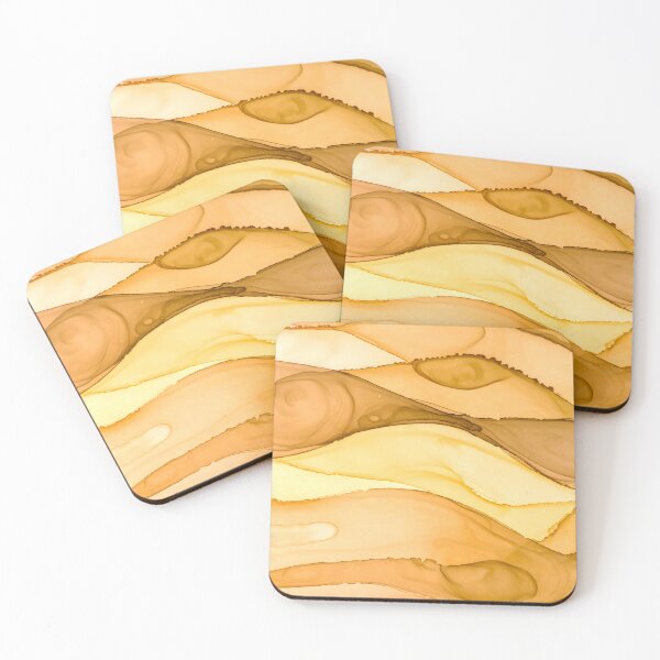Item preview, An ethereal abstract image of flowing caramel-colored fluid with soft waves and darker, delicate outlines, suggesting movement and depth designed and sold by homydesign.
