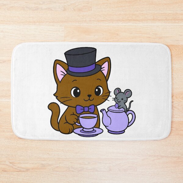 Item preview, Kitty Tea Party - Brown - Purple designed and sold by AngelMiette.