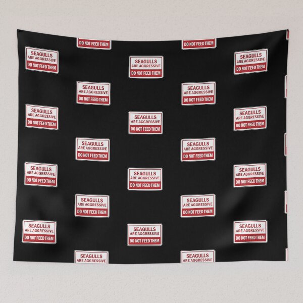 Item preview, Aggressive Seagulls Red Sign designed and sold by twHistory.