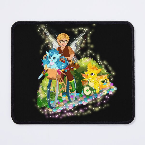 Item preview, Tobie Riding Bikes With His Baby Pet Dragons designed and sold by FairyBookClub.