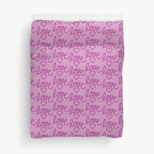 Item preview, Hand Drawn Script Lettering Monochromatic Magenta Heart Love Pattern Drama designed and sold by KellyReevesArt.