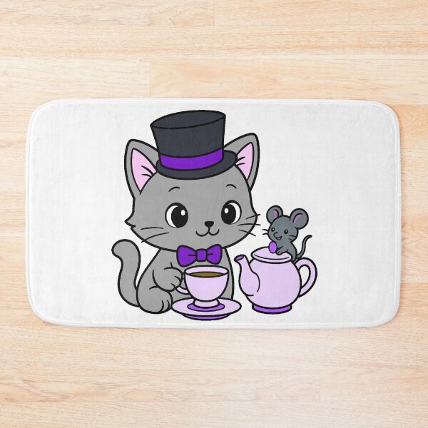Item preview, Kitty Tea Party - Grey - Violet designed and sold by AngelMiette.