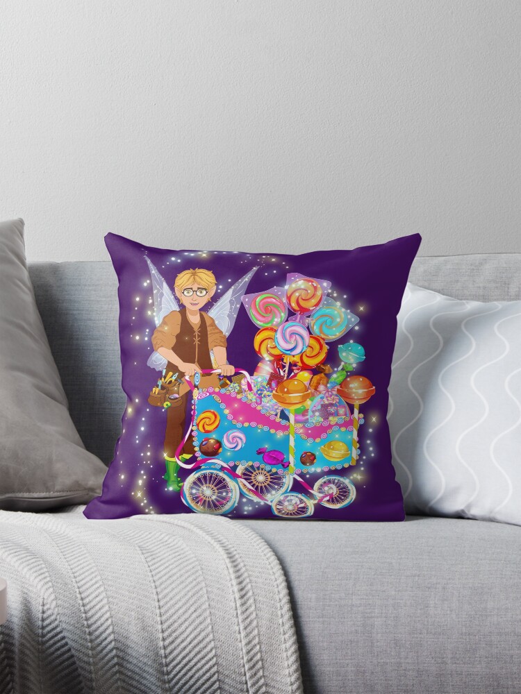 Thumbnail 1 of 4, Pillow, Tobie Tinker's Magical Candy Cart designed and sold by FairyBookClub.