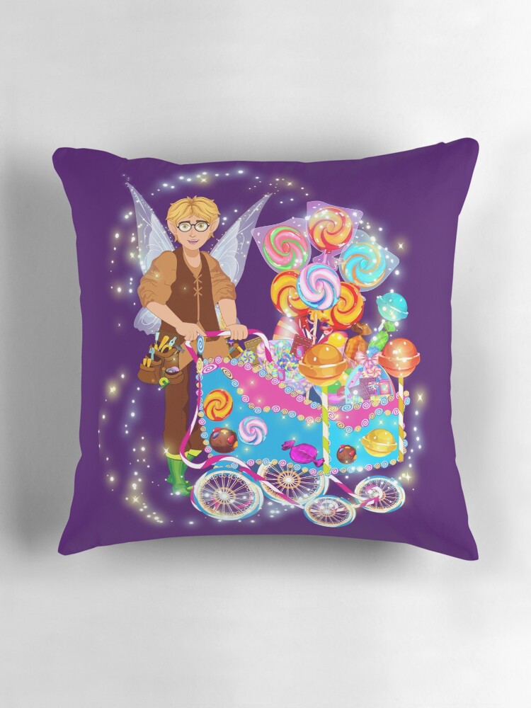 Thumbnail 3 of 4, Pillow, Tobie Tinker's Magical Candy Cart designed and sold by FairyBookClub.