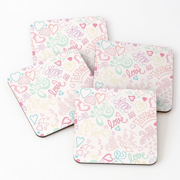 Item preview, Hand Drawn Hearts Love Graffiti Lettering Pattern Sweetness designed and sold by KellyReevesArt.