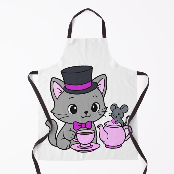 Item preview, Kitty Tea Party - Grey - Pink designed and sold by AngelMiette.