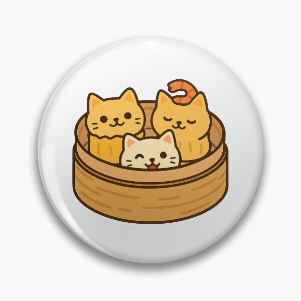 Item preview, Shumai Cat Trio – Kawaii Dumplings in Steamer Sticker designed and sold by Tripconic.