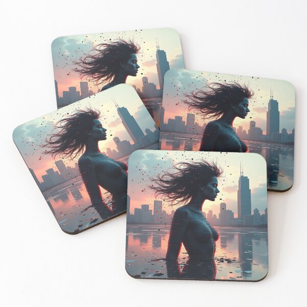 Item preview, Shattered Skyline Surreal City Girl Portrait designed and sold by VA Design.