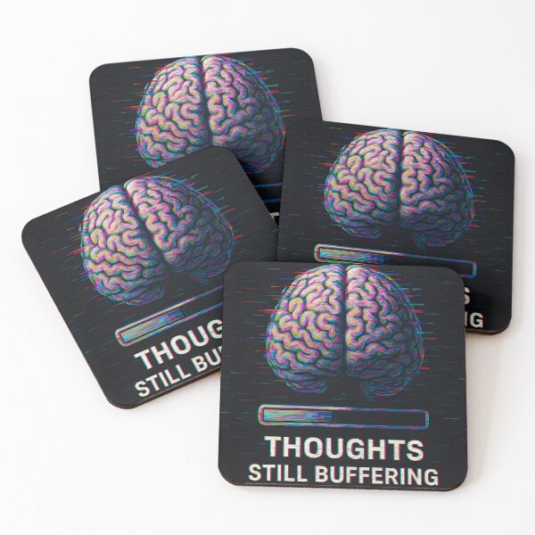 Item preview, Thoughts Still Buffering – Glitch Brain with Loading Bar designed and sold by Ashidre.