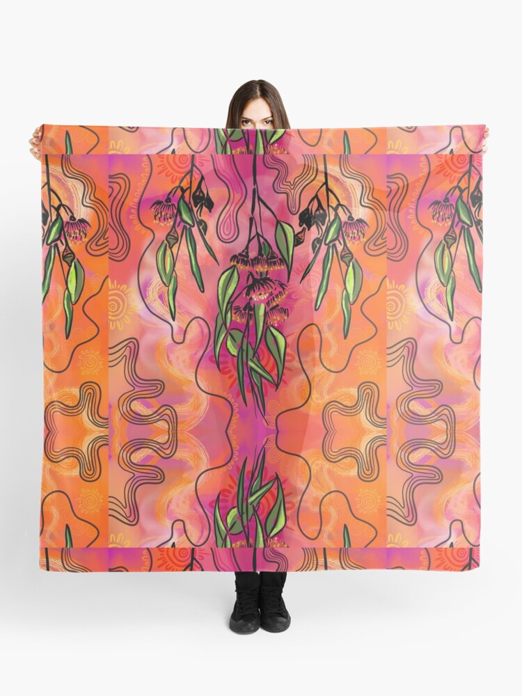 Thumbnail 1 of 3, Scarf, Healing Country – Eucalyptus Spirit designed and sold by ARTWITHOUTFEAR.