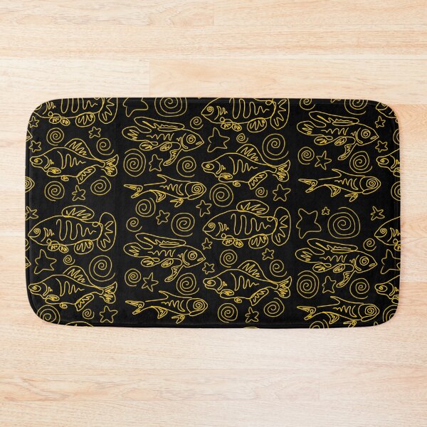 Item preview, Whimsical Fish Pattern (Yellow) designed and sold by EveningRaine.