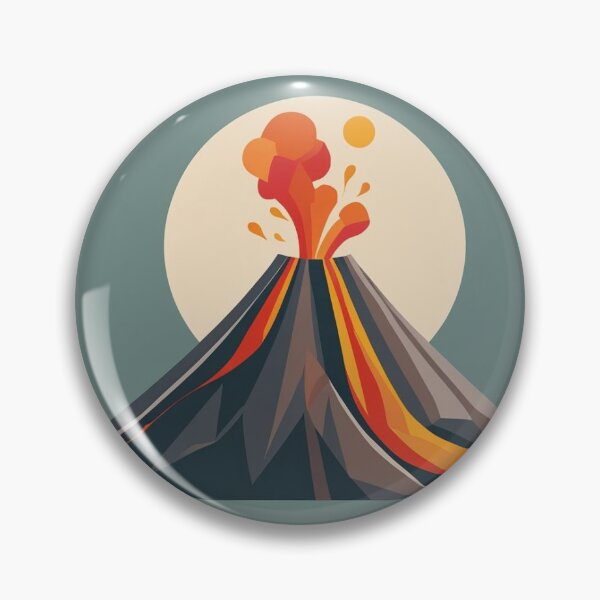Item preview, Ilustración minimalista de un volcán en erupción designed and sold by Those Stickers.