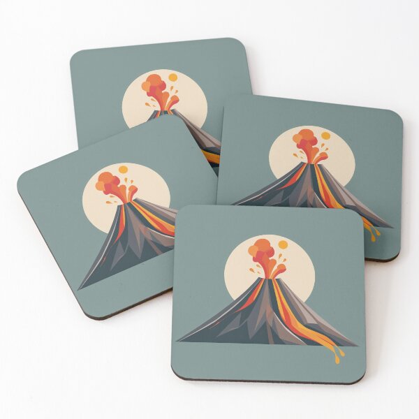 Item preview, Erupting Volcano Minimalist Illustration designed and sold by Those Stickers.