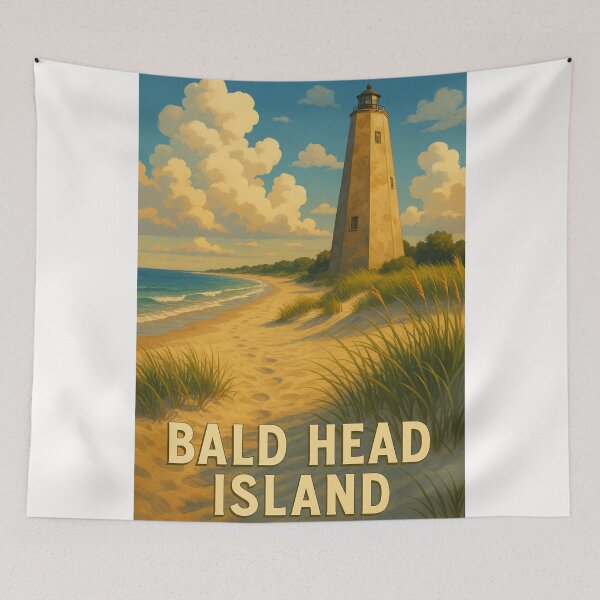Item preview, Old Baldy Lighthouse on Bald Head Island Beach Path designed and sold by Places On Earth.