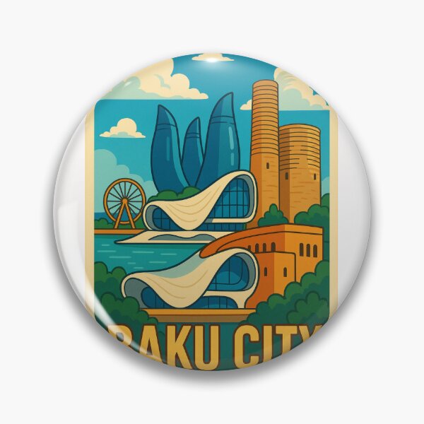 Item preview, Modern Baku Skyline with Flame Towers and Heydar Aliyev Center designed and sold by Places On Earth.