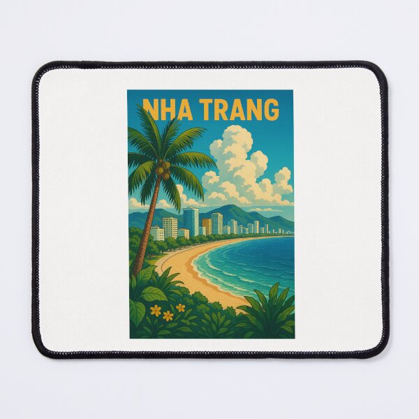 Item preview, Nha Trang Beachfront Skyline with Palm Trees and Mountains designed and sold by Places On Earth.