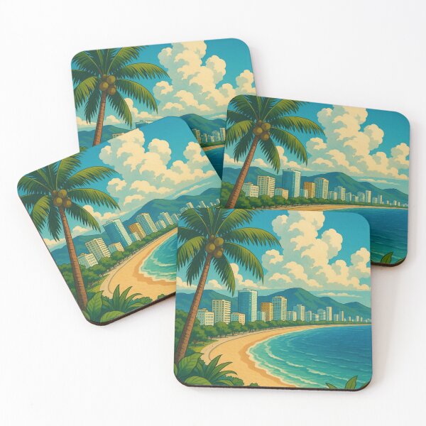 Item preview, Nha Trang Beachfront Skyline with Palm Trees and Mountains designed and sold by Places On Earth.
