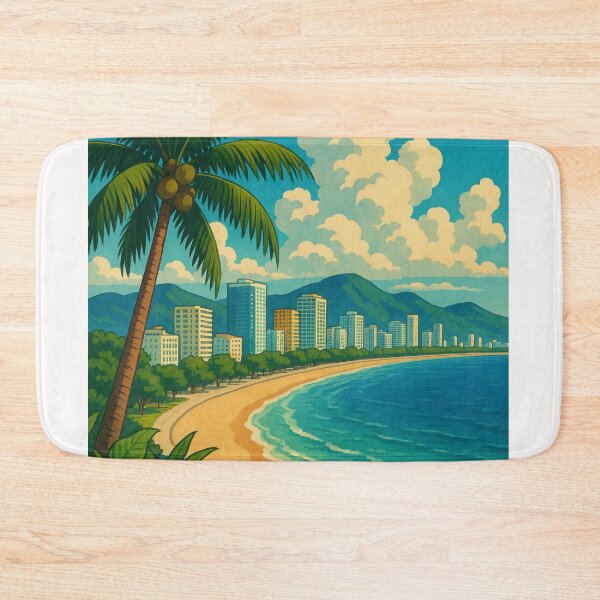 Item preview, Nha Trang Beachfront Skyline with Palm Trees and Mountains designed and sold by Places On Earth.