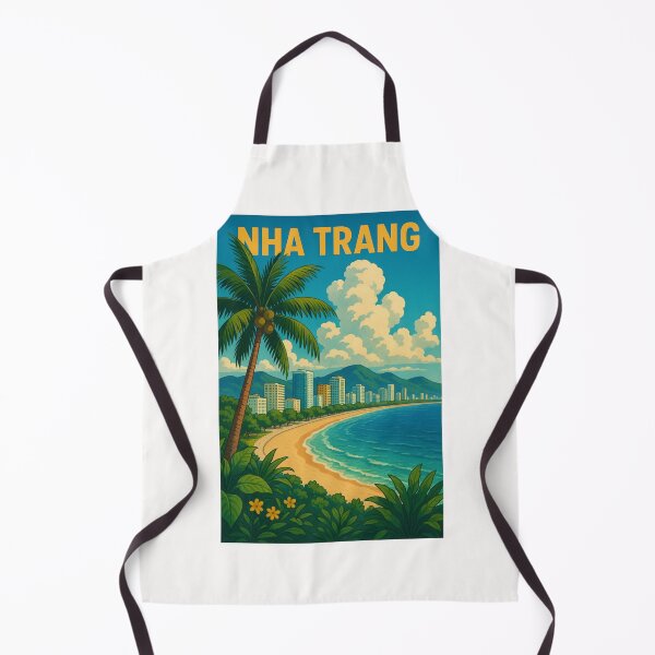 Item preview, Nha Trang Beachfront Skyline with Palm Trees and Mountains designed and sold by Places On Earth.