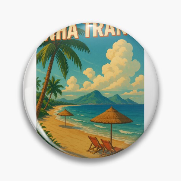 Item preview, Tropical Beach Scene in Nha Trang with Umbrellas and Chairs designed and sold by Places On Earth.