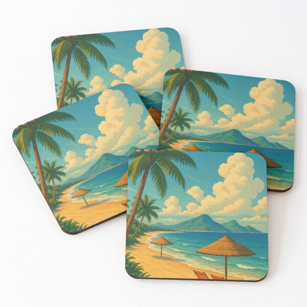 Item preview, Tropical Beach Scene in Nha Trang with Umbrellas and Chairs designed and sold by Places On Earth.