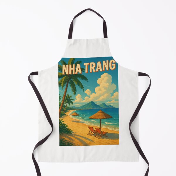 Item preview, Tropical Beach Scene in Nha Trang with Umbrellas and Chairs designed and sold by Places On Earth.