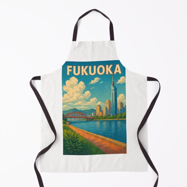 Item preview, Fukuoka Riverwalk with Skyline and Red Arch Bridge designed and sold by Places On Earth.