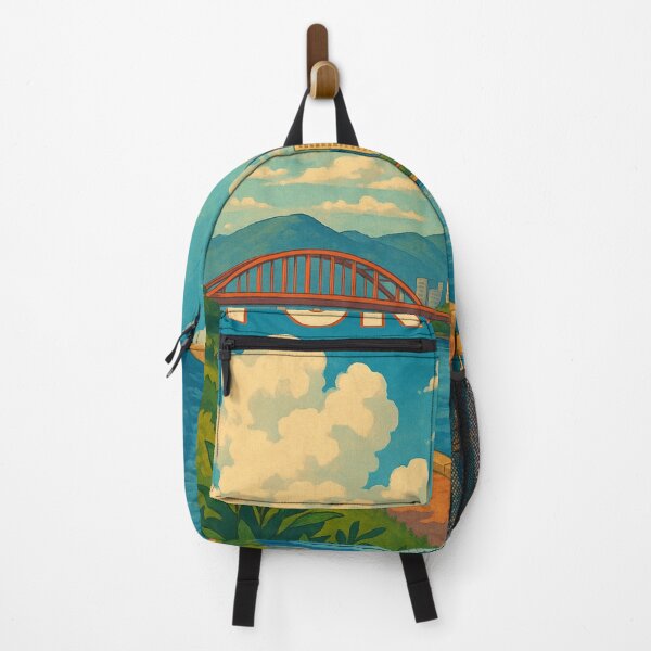 Item preview, Fukuoka Riverwalk with Skyline and Red Arch Bridge designed and sold by Places On Earth.