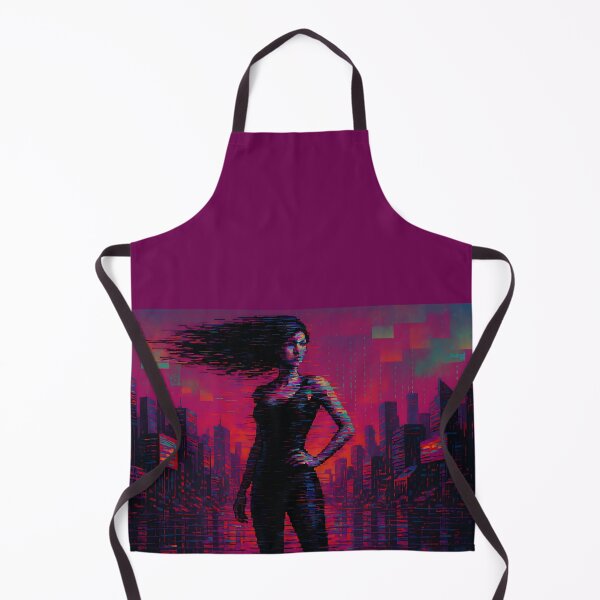 Item preview, Cyberpunk Glitch Neon City Girl Portrait designed and sold by VA Design.