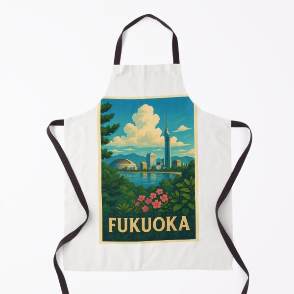Item preview, Fukuoka Tower from Across the Bay with Blossoms and Hills designed and sold by Places On Earth.