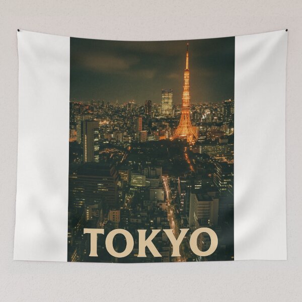 Item preview, Tokyo Tower at Night Over City Skyline designed and sold by Places On Earth.