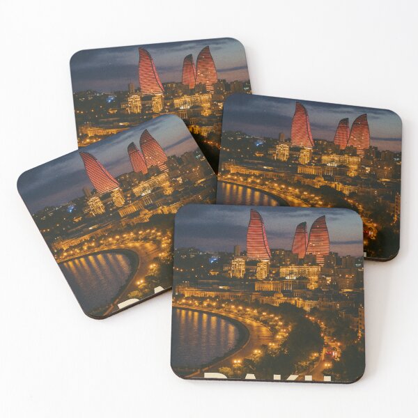 Item preview, Baku Flame Towers at Dusk with City Lights designed and sold by Places On Earth.