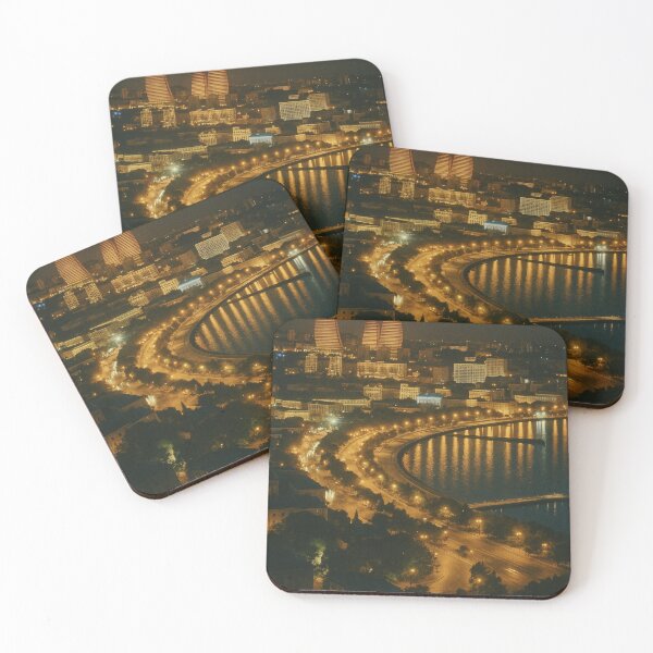 Item preview, Baku Night Skyline with Reflections on Caspian Bay designed and sold by Places On Earth.