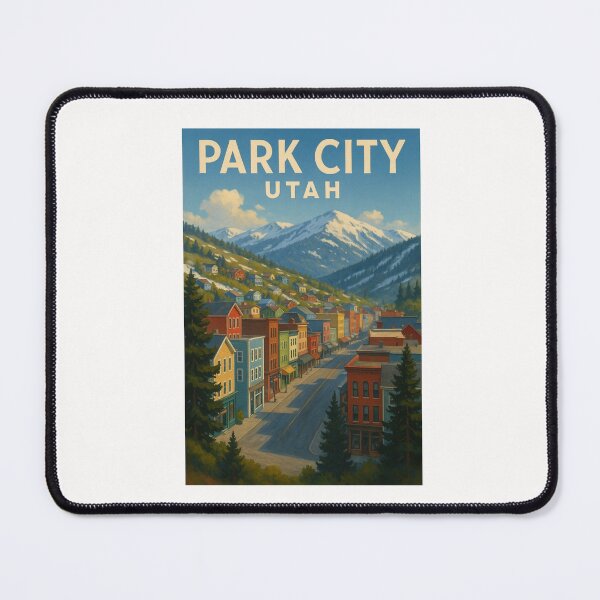 Item preview, Winter View of Park City Utah with Mountain Town Street designed and sold by Places On Earth.