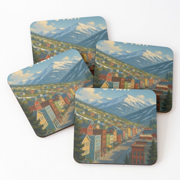 Item preview, Winter View of Park City Utah with Mountain Town Street designed and sold by Places On Earth.