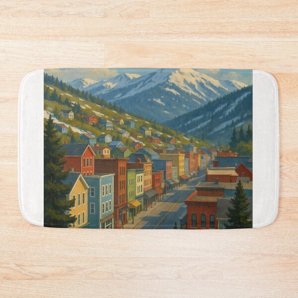Item preview, Winter View of Park City Utah with Mountain Town Street designed and sold by Places On Earth.
