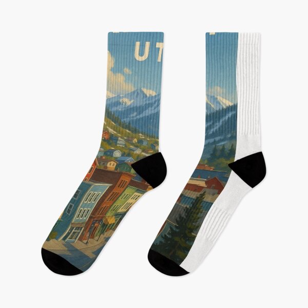Item preview, Winter View of Park City Utah with Mountain Town Street designed and sold by Places On Earth.