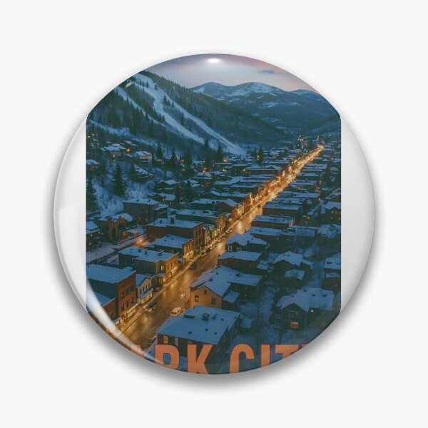 Item preview, Park City Utah at Night with Snowy Streets and Mountains designed and sold by Places On Earth.