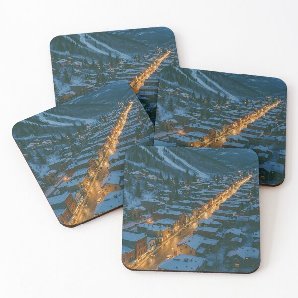Item preview, Park City Utah at Night with Snowy Streets and Mountains designed and sold by Places On Earth.