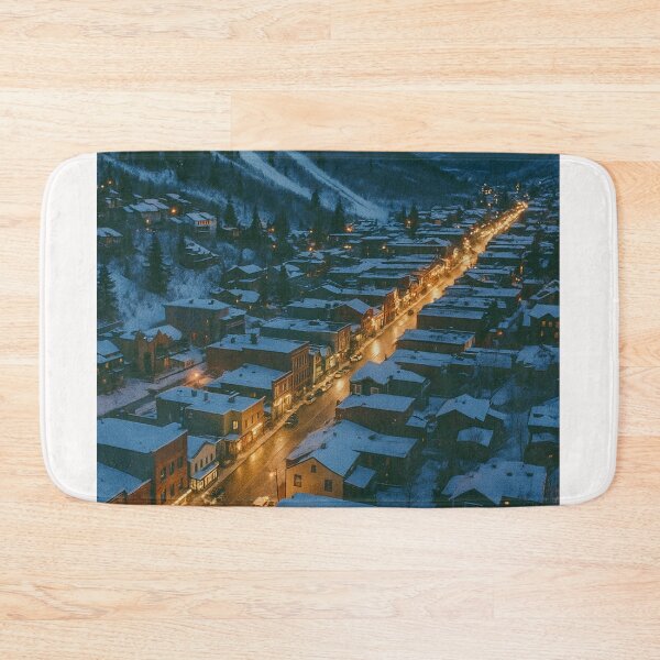 Item preview, Park City Utah at Night with Snowy Streets and Mountains designed and sold by Places On Earth.