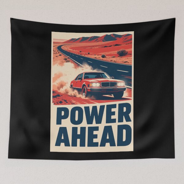 Item preview, Power Ahead – Muscle Car Speeding Through Desert in Retro Hope Style designed and sold by HoopeStylee.