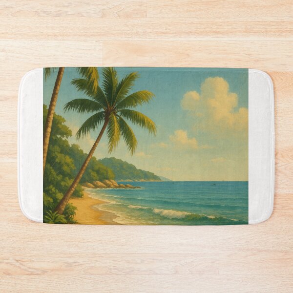 Item preview, Batu Ferringhi Coastline with Palm Trees and Golden Sand designed and sold by Places On Earth.