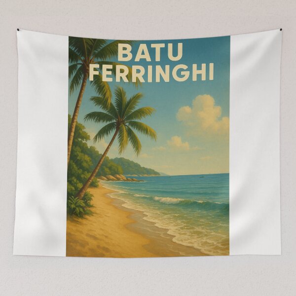 Item preview, Batu Ferringhi Coastline with Palm Trees and Golden Sand designed and sold by Places On Earth.