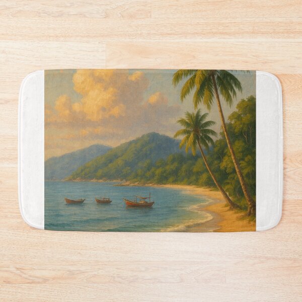 Item preview, Fishing Boats on Batu Ferringhi’s Peaceful Shoreline designed and sold by Places On Earth.